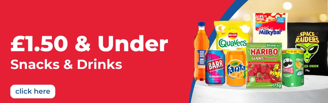£1.50 Or Under Snacks & Drinks