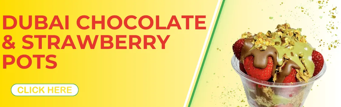 Dubai Chocolate and Strawberry pots