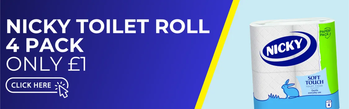 Nicky Soft Touch Toilet Roll 4 Pack £1.00