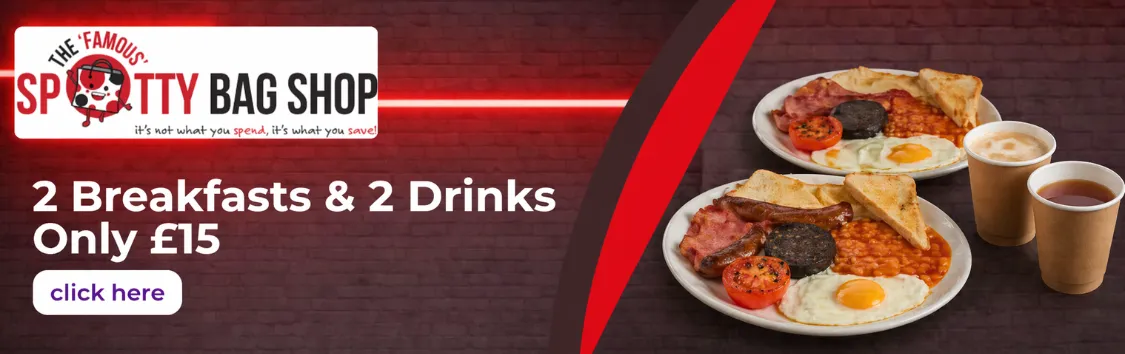 2 Breakfasts & 2 Drinks £15