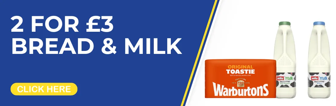 2 for £3 Bread & Milk