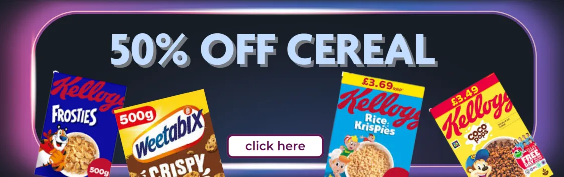 50 % off cereal