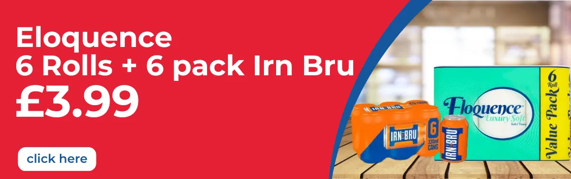 6 pack Toilet Paper + 6 Irn Bru - £3.99