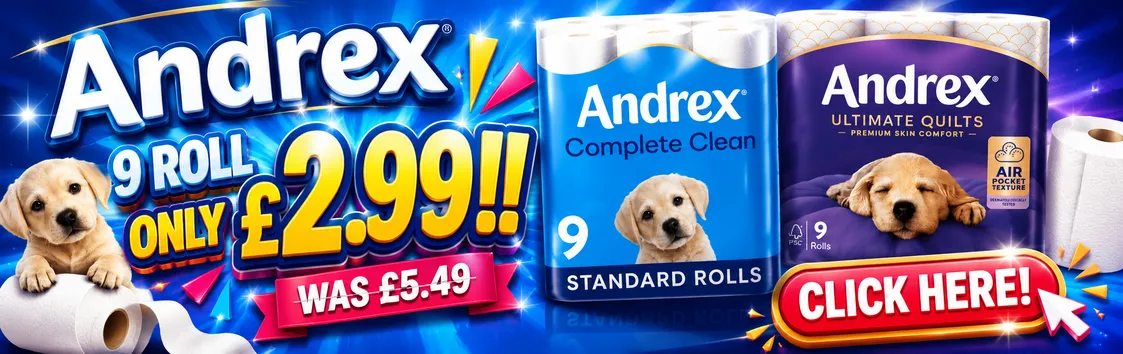 ANDREX 9 ROLL BKUE/PURPLE £1.99