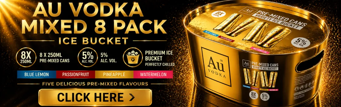 Au vodka Ice bucket 8pk variety