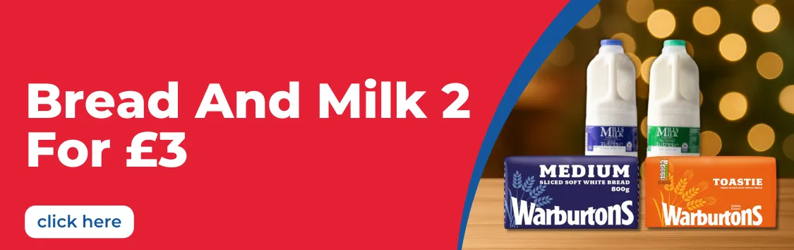 Bread and milk 2 for £3