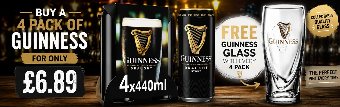 Guinness 4pk & Free glass