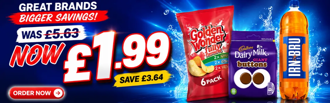 Irn Bru 2L + Buttons + Golden Wonder £1.99