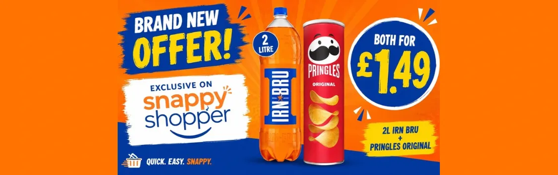Irn Bru 2L + Pringle's 165g £1.49