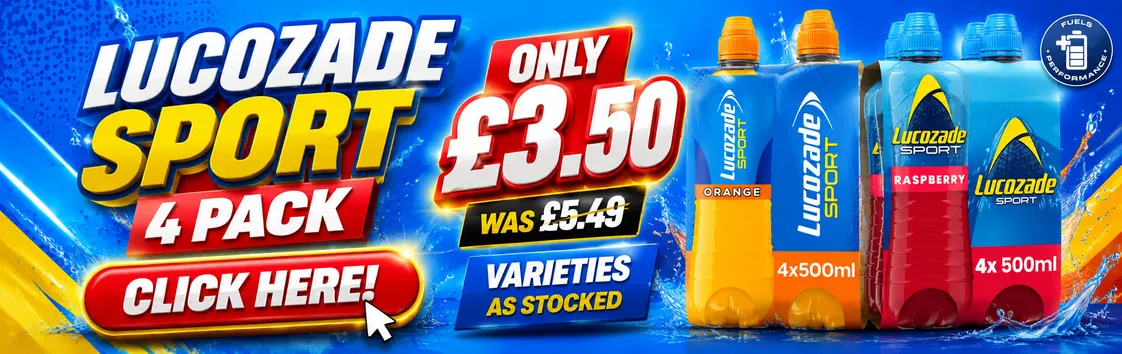 LUCOZADE SPORT 4 PACK £3.50