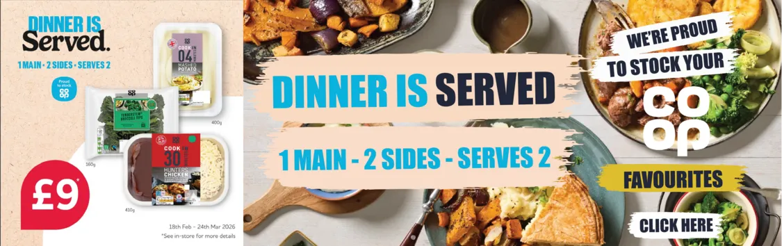 Served Meal Deal - 1 main + 2 sides = £9