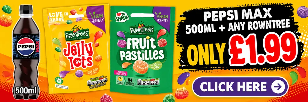 Pepsi Max 500ml + Rowntrees Sweets for £1.99