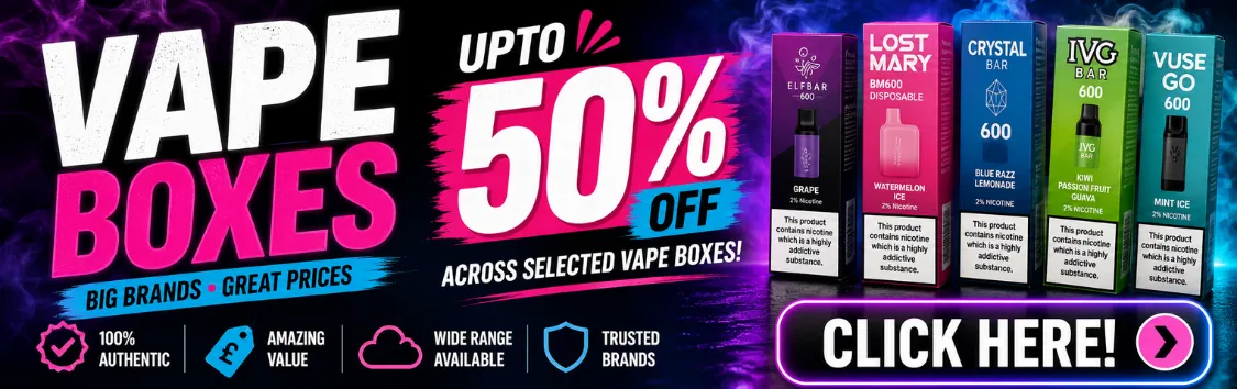 Up to 50% OFF on vape boxes 