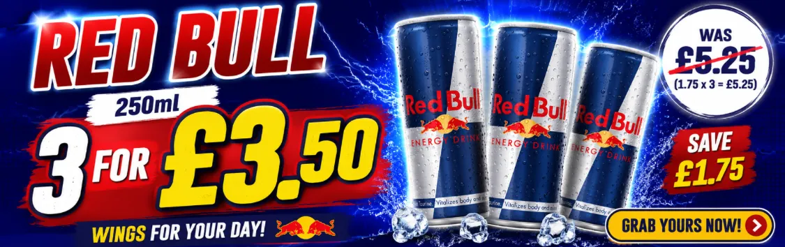 Red bull 250ml 3 for 3.5