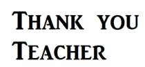 Thank you Teacher category
