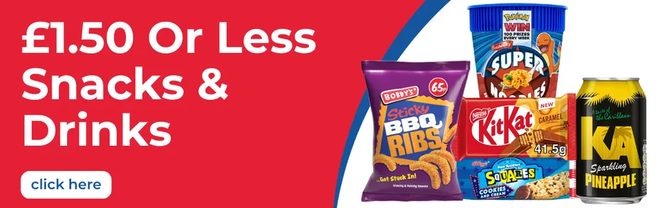 £1.50 Or Under Snacks & Drinks