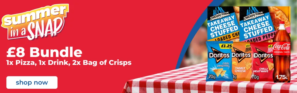 £8 Bundle (1 Pizza, Pop & 2 Bags of Crisps)