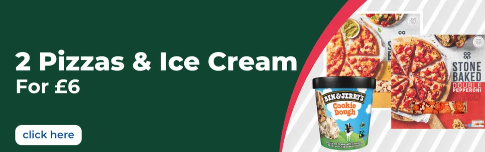 2 Pizzas & Ice Cream For £6