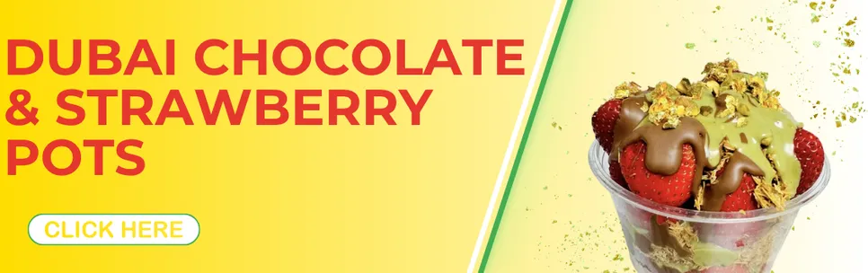 Dubai Chocolate and Strawberry pots