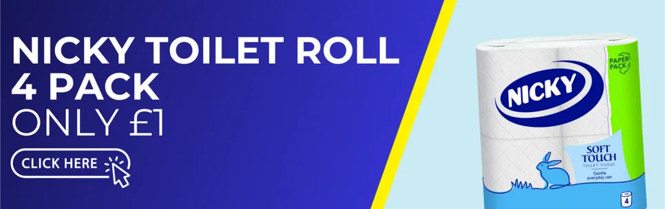 Nicky Soft Touch Toilet Roll 4 Pack £1.00