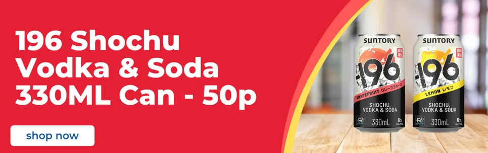 196 Shochu Vodka & Soda 330ml can - 50p each