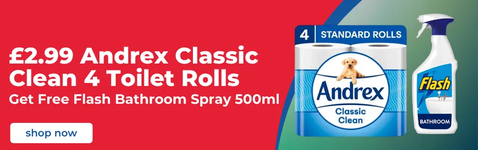 £2.99 Andrex Classic Clean 4 Toilet Rolls