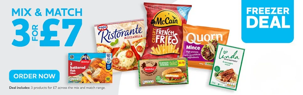 3 FOR £7 FREEZER DEAL