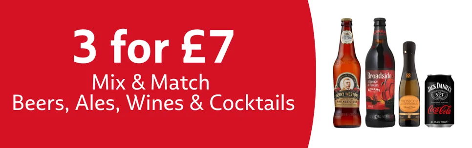 3 for £7 Beers