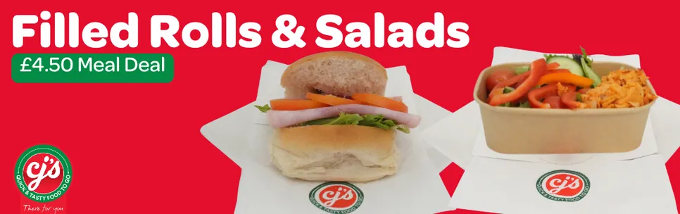 £4.50 Filled Rolls and Salads Meal Deal