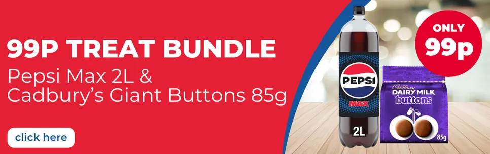 99p Treat Bundle - Pepsi Max 2L & Cadburys Giant Buttons 85g