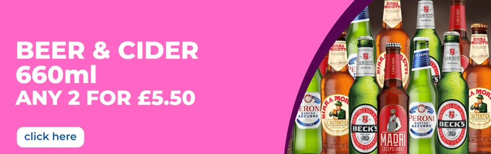  Beer & Ciders Bottles 2 for £5.50