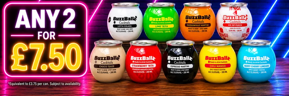 Buzzballs 2 for £7.50