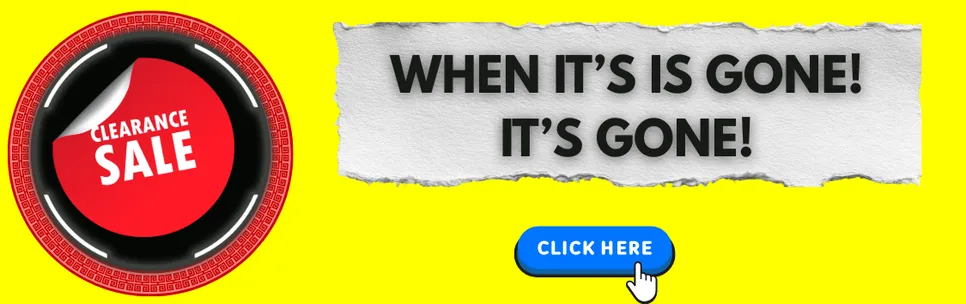 CLEARANCE - WHEN IT's GONE!  IT's GONE!