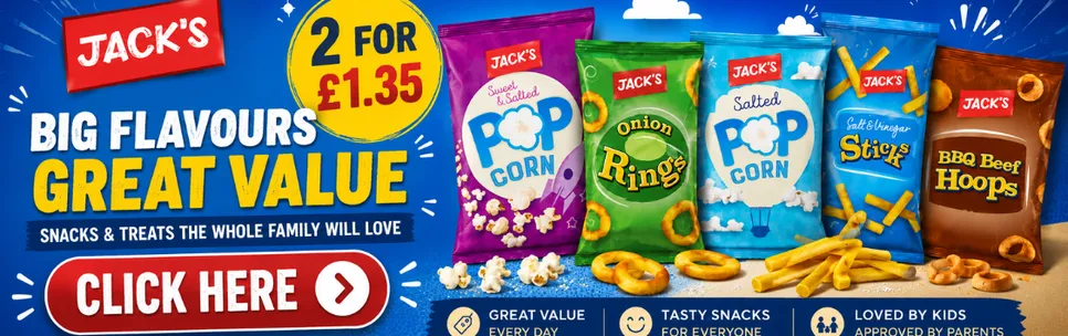 Jack's 2 for £1.35 Crisps/Popcorn