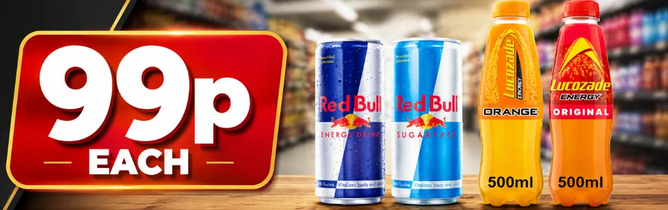 Lucozade/redbull 99p