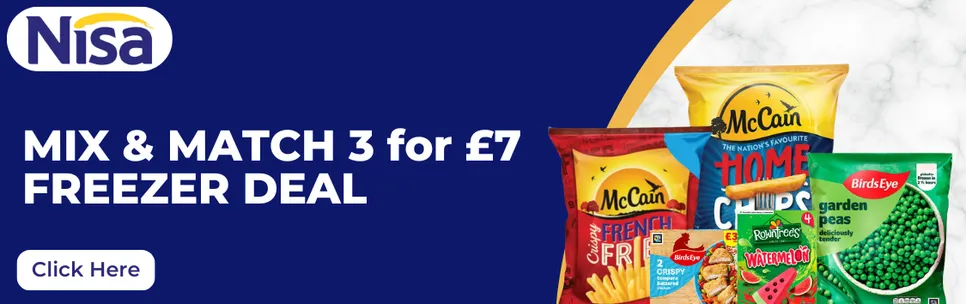 MIX & MATCH 3 for £7 FREEZER DEAL