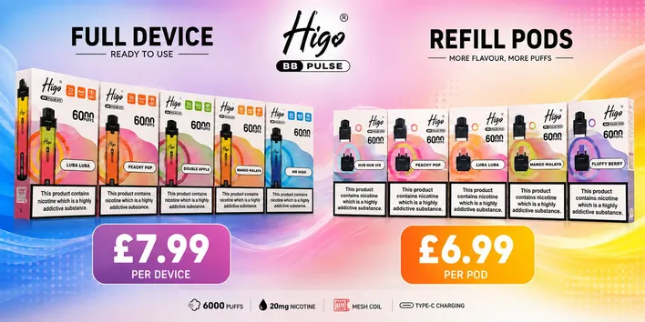 New Higo BB 6000 Puffs