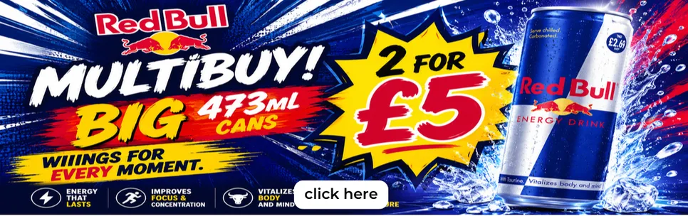 Redbull 2 for £5