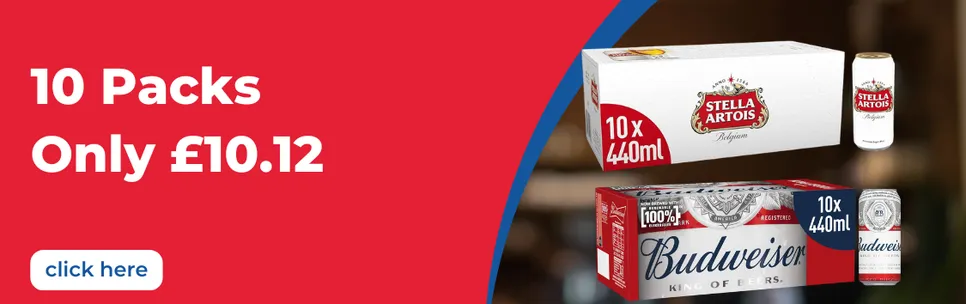 Stella And Budweiser 10 pack £10.12