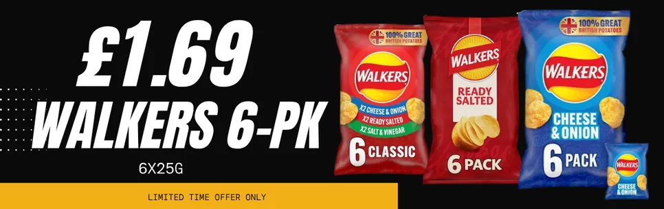 Walkers 6-pk £1.69 (OFFER)