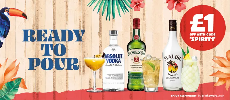 £1 off Premium Spirit bottles