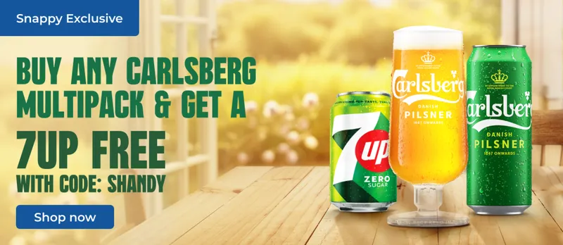 Free 2L 7up with Carlsberg Multipack