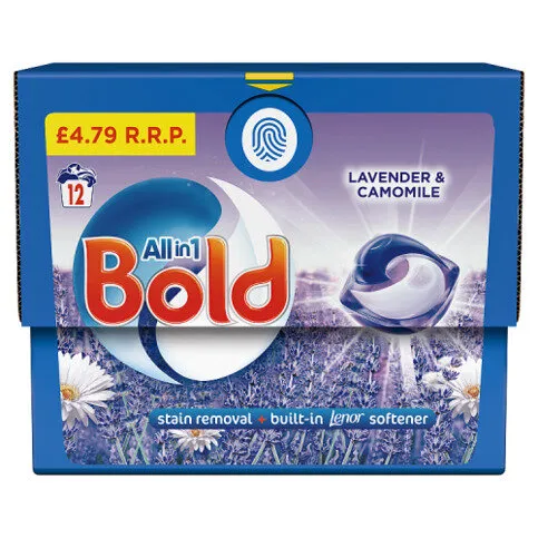 Bold All-in-1 PODS® Washing Liquid Capsules 12 Washes, Lavender & Camomile
