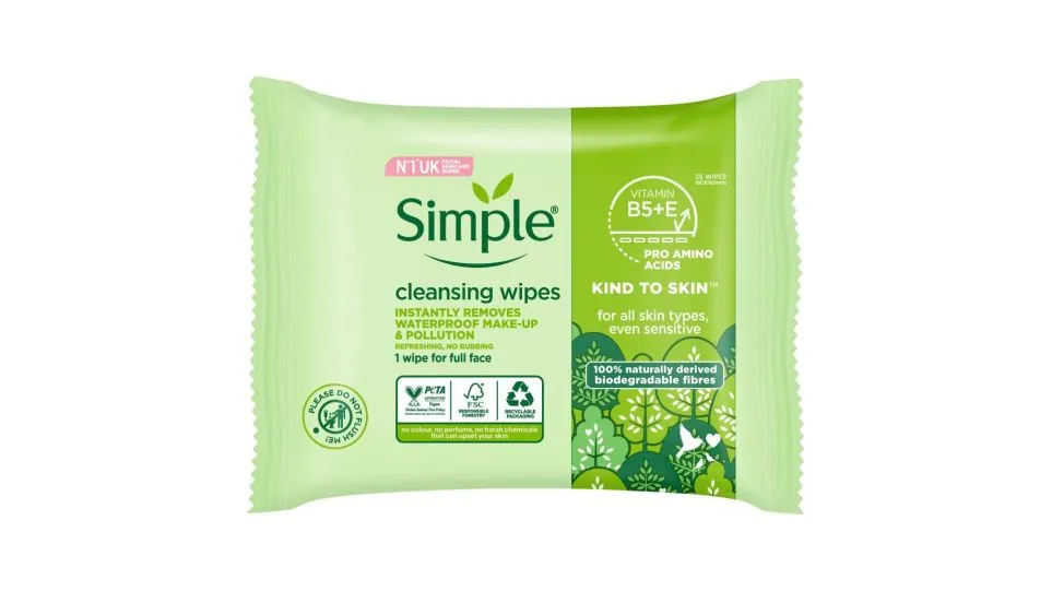Simple Cleansing Wipes 25's