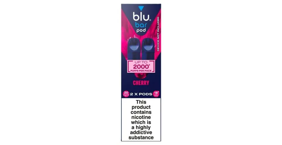blu cherry vape Bar Pod Pods 20mg/ml 2 X 2ml — One Stop Concord Blue — Snappy Shopper Ohm:1.6ohm Vape Hardware Brand-Aspire Vuse Epod Pods Vuse