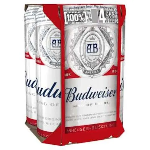 Budweiser Beer Cans  4 x 568ml