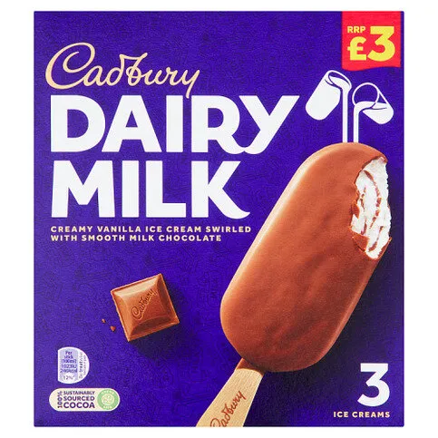 Cadbury Dairy Milk Ice Creams 3 x 100ml