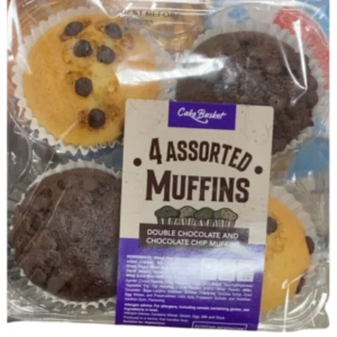 Cake Basket Assorted Muffins 4 Pack