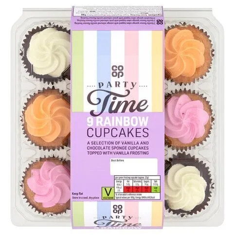 Co-op 9 Rainbow Mini Cupcakes