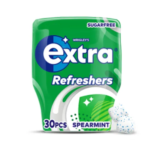 Extra Refreshers Spearmint Sugar Free Chewing Gum Bottle 30 Pieces